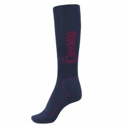 Cavallo Simo Socks -Farm House Tack Sales Shop 001021 Cavallo Simo.Unisex.Functional.Sock Darkblue.Red .Wine