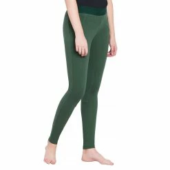 TuffRider Ladies Cotton Schooling Tights -Farm House Tack Sales Shop 10004 479 14 hntrgrn 3