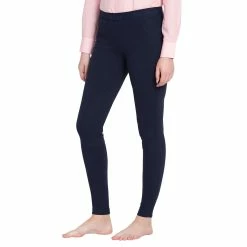 TuffRider Ladies Cotton Schooling Tights -Farm House Tack Sales Shop 10004 479 15 nvy.grn 1