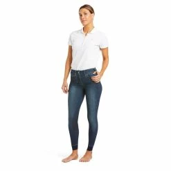 Ariat Women's Halo Denim Knee Patch Breech 14 Ariat Women's Halo Denim Knee Patch Breech -Farm House Tack Sales Shop 10035311 Ariat wms halo.denim .kp .brch wash.1 4