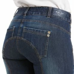 Ariat Women's Halo Denim Full Seat Breech -Farm House Tack Sales Shop 10035312 Ariat wms halo.denim .fs .breech marine 3