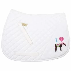 TuffRider I Heart Pony Girl Saddle Pad 5 TuffRider I Heart Pony Girl Saddle Pad -Farm House Tack Sales Shop 100749 JPC TuffRider I.Heart .Pony .Girl .Saddle.Pad White