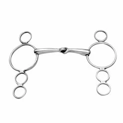 Korsteel Stainless Steel Jointed 3 Ring Dutch Gag Bit