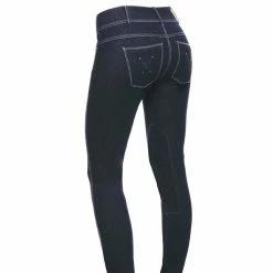Goode Rider Vogue Full Seat Jean -Farm House Tack Sales Shop 14902 goode.rider vogue.jean blue.blk .denim back.ghost