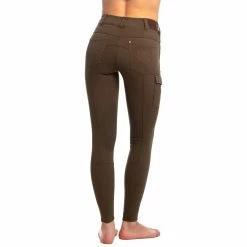 Goode Rider Women's Cargo Jean Knee Patch Breech -Farm House Tack Sales Shop 14911 8836 GR Cargo.Jean .KP Olive.Denim Back
