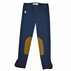 Tailored Sportsman Low Rise Front Zip Vintage Knee Patch Breeches -Farm House Tack Sales Shop 167 Moody.Blue 00