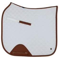 Sixteen Cypress Dressage Pad -Farm House Tack Sales Shop 16C DP WH C 16Cypress Dressage.Pad White.Cognac