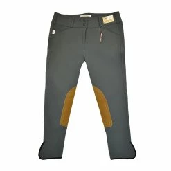 Tailored Sportsman Low Rise Front Zip Vintage Knee Patch Breeches -Farm House Tack Sales Shop 1927 artichoke tan 2