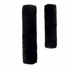 Walsh Genuine Sheepskin Halter Covers -Farm House Tack Sales Shop 383 9 Walsh Genuine.Sheepskin.Halter.Covers Black.2.Set Front