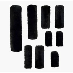 Walsh Genuine Sheepskin Halter Covers -Farm House Tack Sales Shop 383 9 Walsh Genuine.Sheepskin.Halter.Covers Black.Full .Set Front