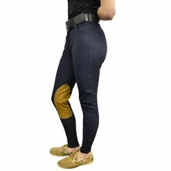 Tailored Sportsman Girls Sock Bottom Trophy Hunter Breeches -Farm House Tack Sales Shop 3920 Blk.Blue Tan 7