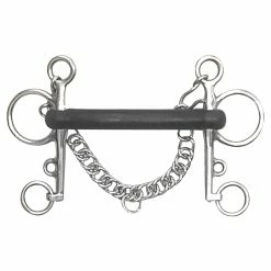 Centaur Stainless Steel Hard Rubber Mullen Mouth Pelham Bit