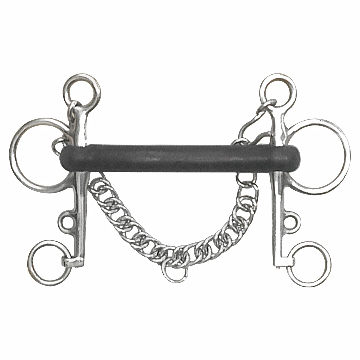 Centaur Stainless Steel Hard Rubber Mullen Mouth Pelham Bit 1 Centaur Stainless Steel Hard Rubber Mullen Mouth Pelham Bit