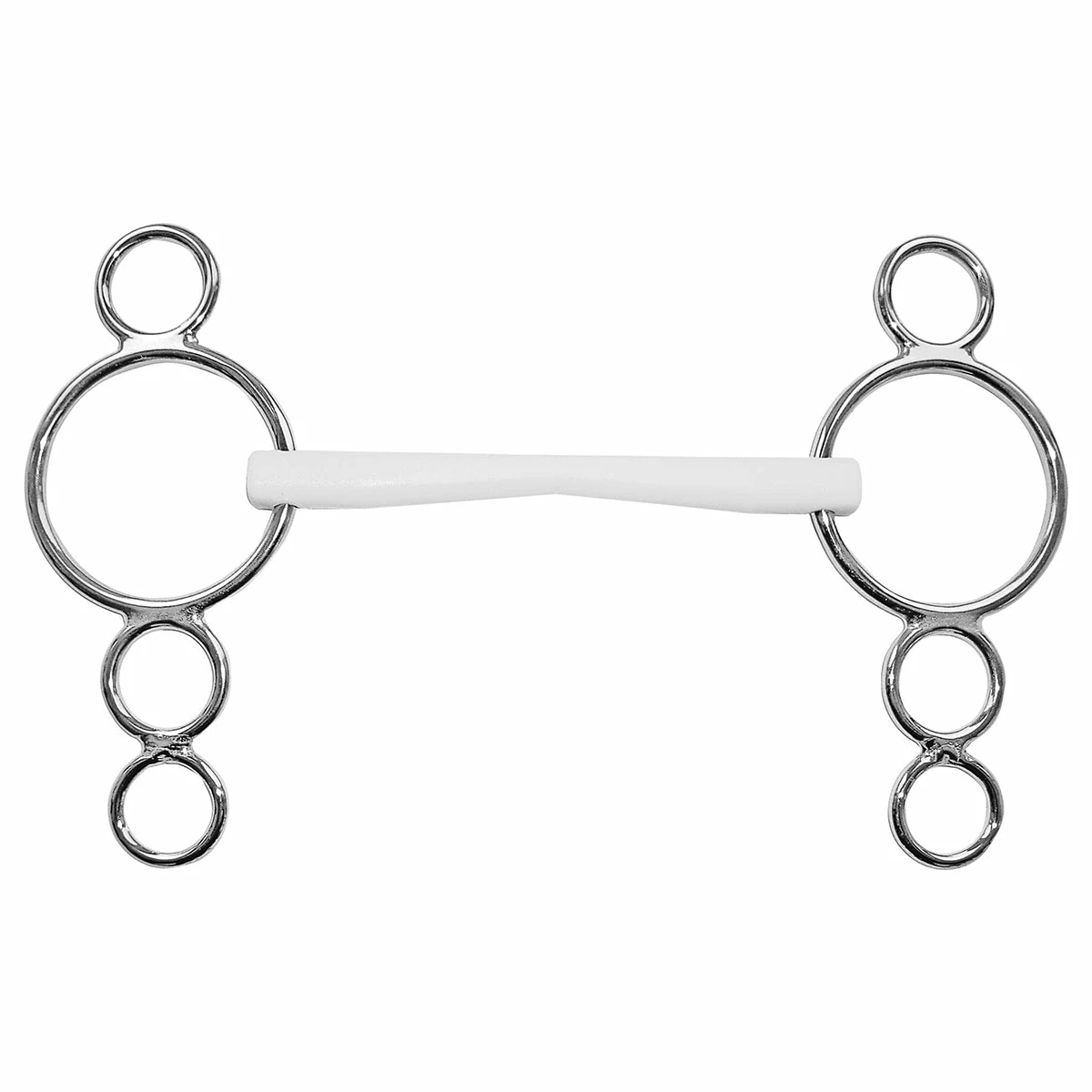 Duo Show Jumping Bit “Vienna” 16 Mm Side Parts 2 Rings Bottom – Plastic White, Size 125 Mm 1 Duo Show Jumping Bit “Vienna” 16 Mm Side Parts 2 Rings Bottom – Plastic White, Size 125 Mm