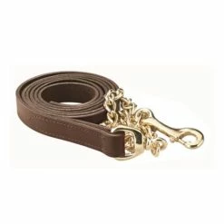 Perri's 1" Leather Lead With Chain 8 Perri's 1" Leather Lead With Chain -Farm House Tack Sales Shop 420 Perris 1.inch .Leather.Lead .w.Chain Havana.w.Brass Front