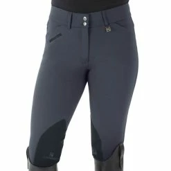 Romfh Ladies Sarafina Euro Seat Knee Patch Breeches -Farm House Tack Sales Shop 468455 ERS Romfh.Ladies.Sarafina.Euro .Seat .KneePatch.Breech Pewter