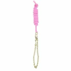 Perri's Nylon Lead With Chain -Farm House Tack Sales Shop 490 Perris Nylon.Lead .with .Chain Hot.Pink
