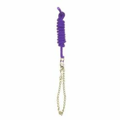 Perri's Nylon Lead With Chain -Farm House Tack Sales Shop 490 Perris Nylon.Lead .with .Chain Purple