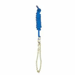Perri's Nylon Lead With Chain -Farm House Tack Sales Shop 490 Perris Nylon.Lead .with .Chain Royal.Blue