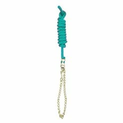 Perri's Nylon Lead With Chain -Farm House Tack Sales Shop 490 Perris Nylon.Lead .with .Chain Teal