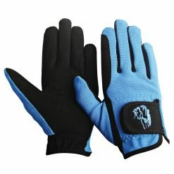 TuffRider Children's Performance Riding Gloves -Farm House Tack Sales Shop 9215 tf kids.perf .glvs blue front