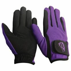 TuffRider Children's Performance Riding Gloves -Farm House Tack Sales Shop 9215 tf kids.perf .glvs purple front