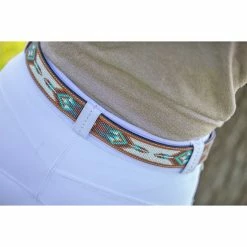 Penelope Pearl Belt -Farm House Tack Sales Shop 96001260 French.Eq Penelope Pearl.Belt Brandy.Turquoise.2