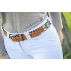 Penelope Pearl Belt -Farm House Tack Sales Shop 96001260 French.Eq Penelope Pearl.Belt Brandy.Turquoise.3