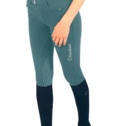 Samshield Women's Adele Metal Dots Knee Grip Breeches -Farm House Tack Sales Shop ADELE METAL DOTS KG TT Steelgrey Detail