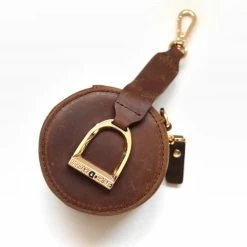 Oakbark & Chrome Stirrup Accessory Keeper -Farm House Tack Sales Shop AK BRI 002 oakbarkandchrome.stirrupaccessory.brindle1