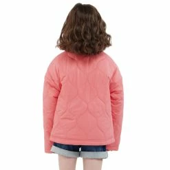 Barbour Girl's Reversible Apia Quilted Jacket -Farm House Tack Sales Shop Barbour Girls.Reversible.Coraline.Quilted.Jacket Pink.Punch Retro.Floral GQU0121PI17 04