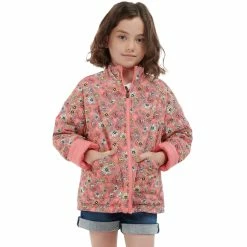 Barbour Girl's Reversible Apia Quilted Jacket -Farm House Tack Sales Shop Barbour Girls.Reversible.Coraline.Quilted.Jacket Pink.Punch Retro.Floral GQU0121PI17 11