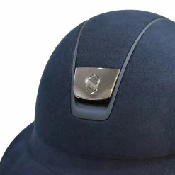Samshield Custom Miss Shield Blue Alcantara Helmet -Farm House Tack Sales Shop Custom Samshield Miss.Shield Helmet Suede Navy 06