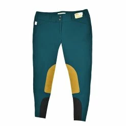 Tailored Sportsman Girls Sock Bottom Trophy Hunter Breeches -Farm House Tack Sales Shop Dark.Teal Tan 1