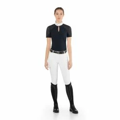 EGO 7 Women's Teresa Short Sleeve Show Shirt -Farm House Tack Sales Shop EGO7 Teresa.SS Navy Front