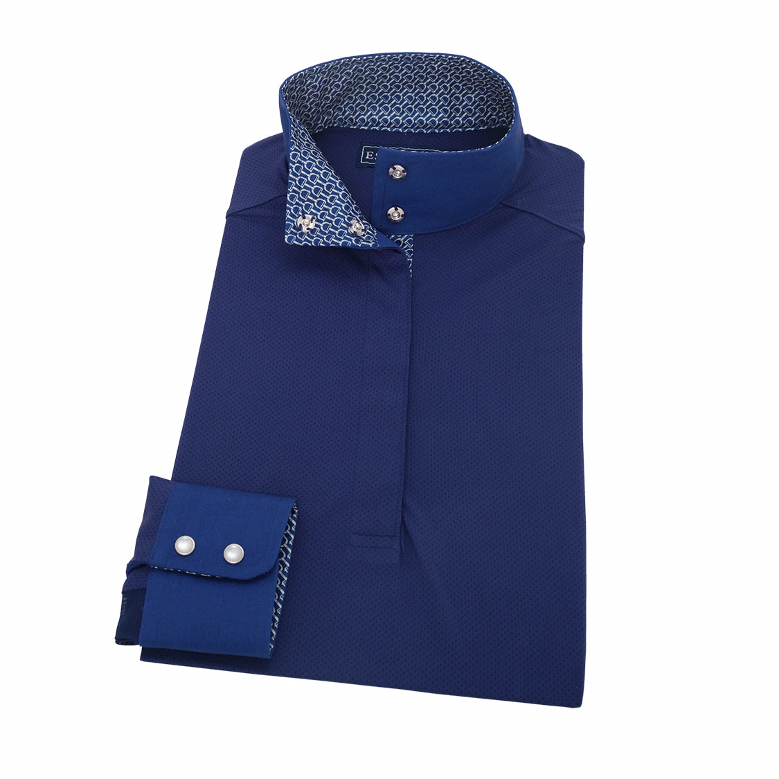 Essex Classics Ladies Blue Stirrup “Dusk” Navy Jumper Performance Show Shirt 1 Essex Classics Ladies Blue Stirrup “Dusk” Navy Jumper Performance Show Shirt