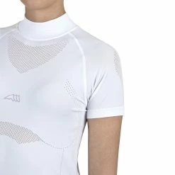 Equiline Women's CanneC Seamless Competition Polo Shirt -Farm House Tack Sales Shop EQline ES123 H00884 001 CanneC.Seamless.Competition.Polo White Detail