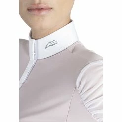 Equiline Women's GinnyG Competition Polo With Microstuds -Farm House Tack Sales Shop EQline GinnyG.Show .Polo .Microstuds Violet.Ice Detail