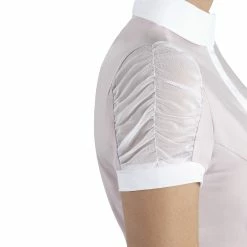 Equiline Women's GinnyG Competition Polo With Microstuds -Farm House Tack Sales Shop EQline GinnyG.Show .Polo .Microstuds Violet.Ice Side