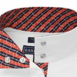 Essex Classics Ladies "Spurs" Talent Yarn Straight Collar Long Sleeve Show Shirt -Farm House Tack Sales Shop ESL25W3 01