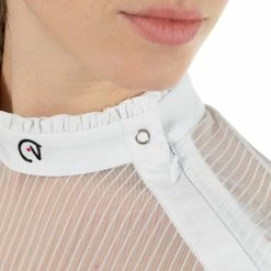 EGO 7 Women's Nina Long Sleeve Show Shirt -Farm House Tack Sales Shop Ego7 Womens.Nina .LS .Show .Shirt White Detail