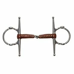 Metalab Leather Full Cheek Gag Pinchless Snaffle Bit