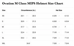 Ovation M Class MIPS Helmet 6 Ovation M Class MIPS Helmet -Farm House Tack Sales Shop FHT Mclass sizechart