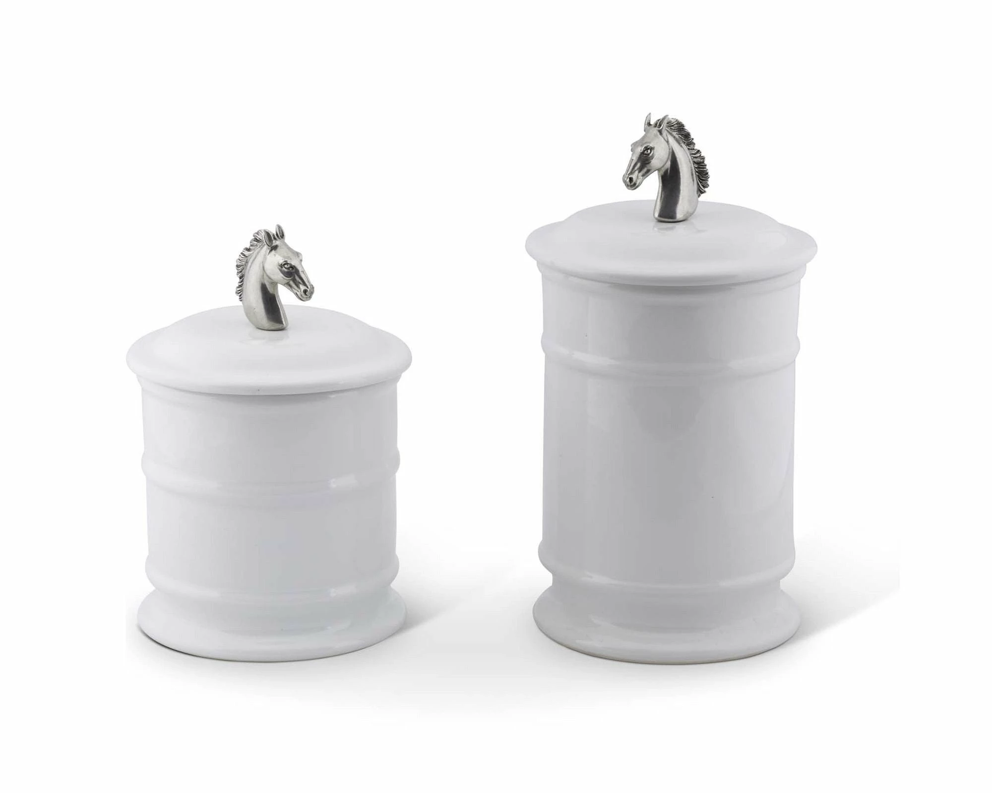 Arthur Court Stoneware Horse Head Canister 1 Arthur Court Stoneware Horse Head Canister