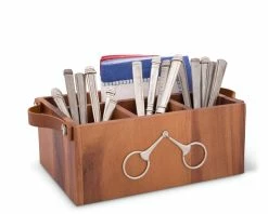 Arthur Court Flatware Caddy - Horse Bits Leather Handles