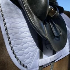 Halter Ego European Cotton Saddle Pad -Farm House Tack Sales Shop HEgo DRSGPAD Wht Blk HalterEgo European.Cotton.Dressage.Saddle.Pad White.Black LS
