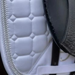 Halter Ego Satin Classic Saddle Pad -Farm House Tack Sales Shop HEgo WHT DRSG HalterEgo Satin.Classic.Quilted.Saddle.Pad .Dressage White LS