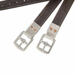 Huntley Equestrian Sedgwick Flat Buckle Stirrup Leathers -Farm House Tack Sales Shop Huntley.Equestrian Sedgwick.Leather.Flat .Buckle.Stirrup.Leathers Brown Detail.2
