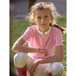 Jump'in Girls Short Sleeve Charlie Competition Polo Shirt -Farm House Tack Sales Shop Jump.In Girls.Charlie.Polo .Show .Shirt Pink
