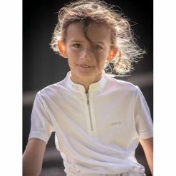 Jump'in Girls Short Sleeve Charlie Competition Polo Shirt -Farm House Tack Sales Shop Jump.In Girls.Charlie.Polo .Show .Shirt White.2